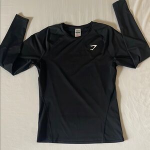 Gymshark Black Long Compression  Sleeve Shirt